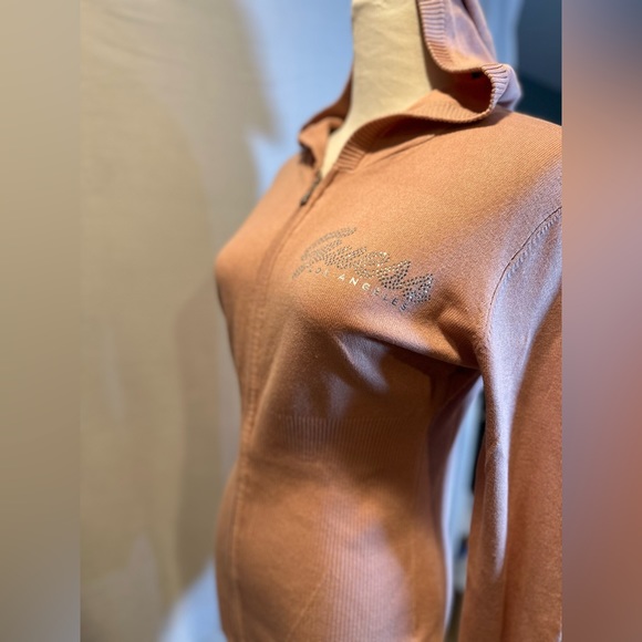 NWT! Guess Bling Sequin Francer Full Zip Sweater Hoodie Pink - Picture 10 of 15